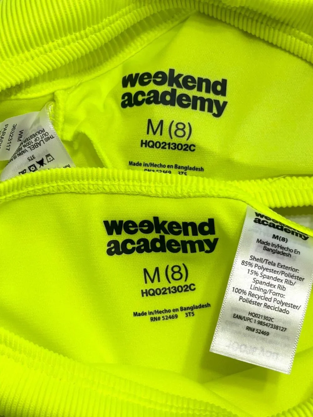 NWT Weekend Academy Girls 2-Piece Neon Swimsuit Size 8